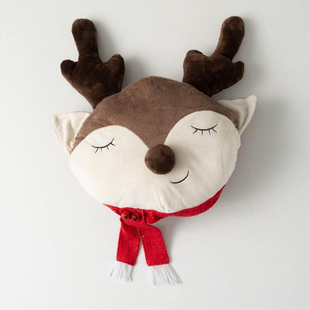 SULLIVANS 24 .5 in. Sleeping Reindeer Christmas Throw Pillow SULLIVANS 24 .5 in. Sleeping Reindeer Christmas Throw Pillow