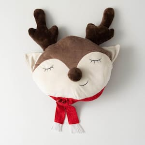 24 .5" Sleeping Reindeer Christmas Throw Pillow