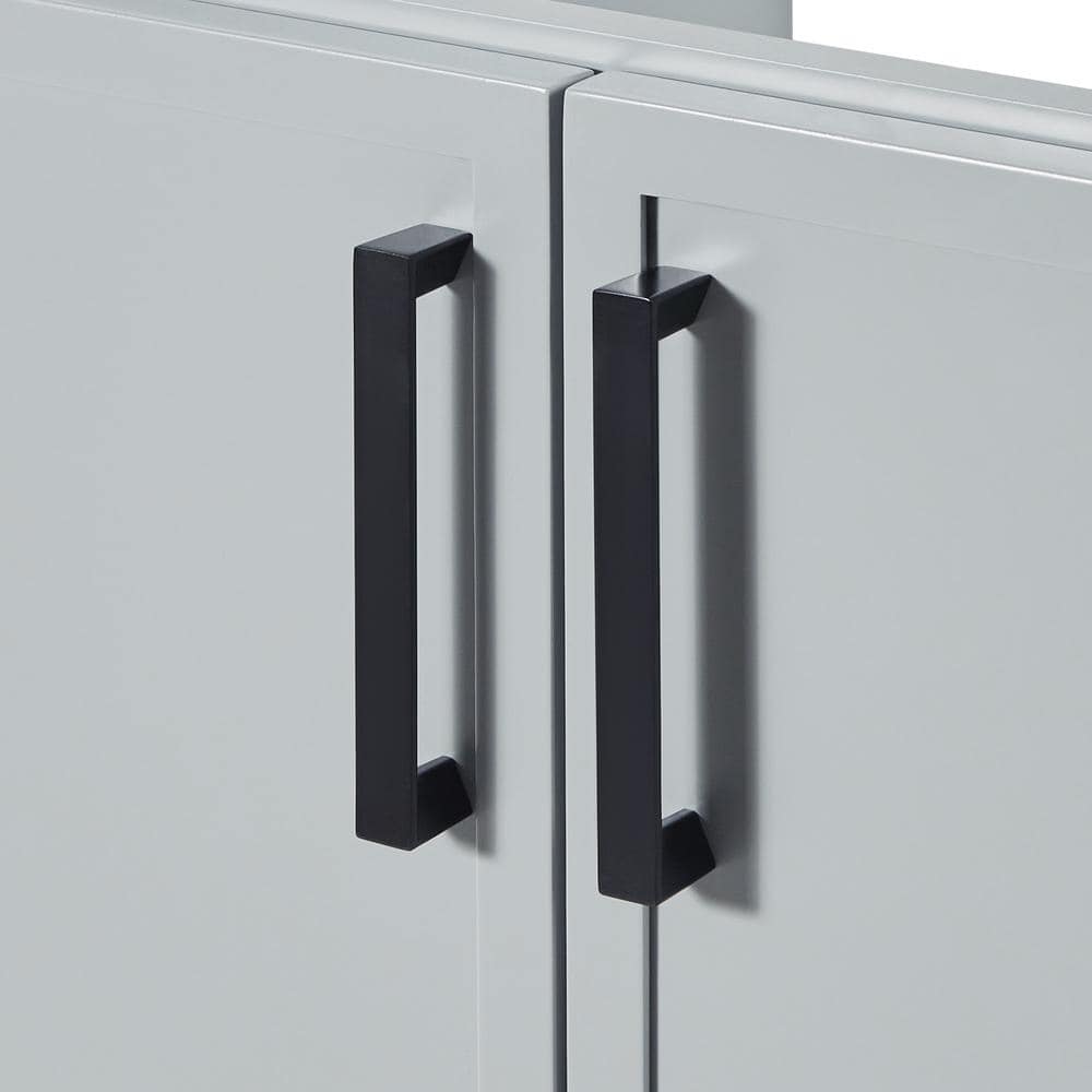 Kelly 60-inch Light Gray Wood Double Freestanding Vanity Cabinet
