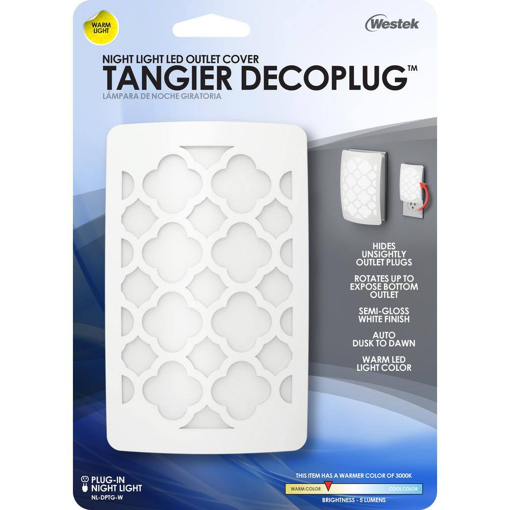 White Tangier Pattern Plug-In Night Light Cover