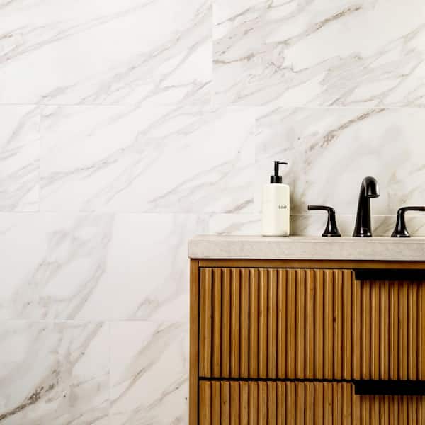TrafficMaster Strata 12 in. x 24 in. Matte Ceramic Stone Look