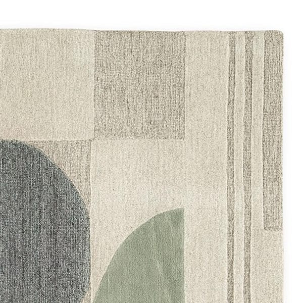 Laen Ivory, Gray and Tan Geometric 5 ft. x 7 ft. Area Rug