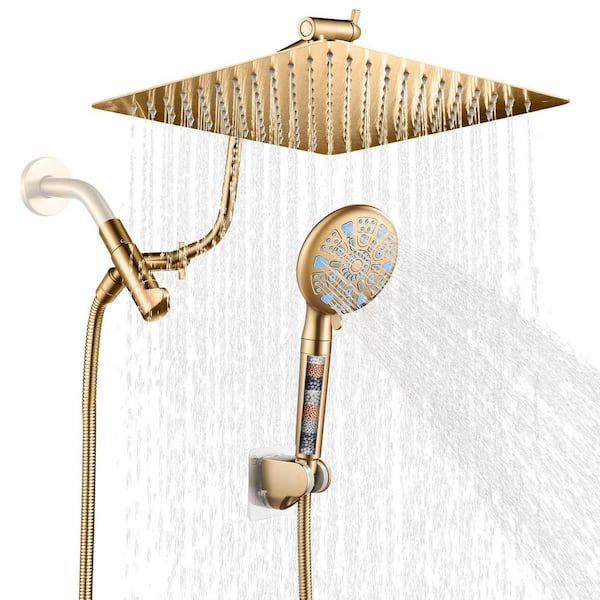 Heemli Rain 2-in-1 9-Spray Patterns Wall Mount Adjustable Fixed