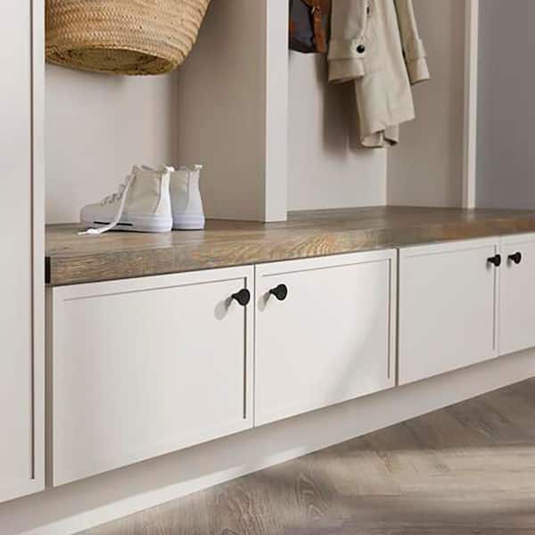 Leyton 36 in. W x 24 in. D x 16.5 in H Ready To Assemble Plywood Slim Shaker Bench Base Kitchen Cabinet in Antique White