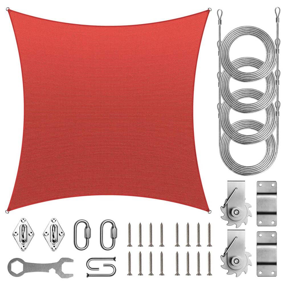 16 ft. x 16 ft. Square Sun Shade Sail Screen Canopy with Hardware Tawal-Red price history on PriceWatchPro