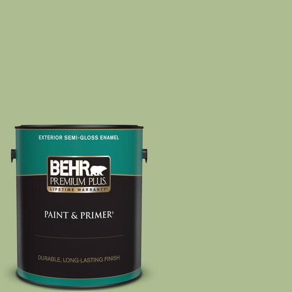 BEHR PREMIUM PLUS 1 gal. #M370-4 Chervil Leaves Semi-Gloss Enamel Exterior Paint & Primer