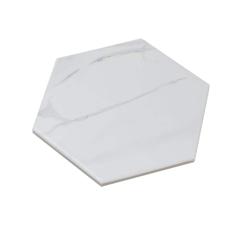Splendor Matte White Porcelain Hexagon Tile for Wall and Floor