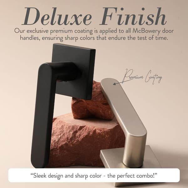 McBowery Chrystie Matte Black Double Dummy Modern Door Lever MB