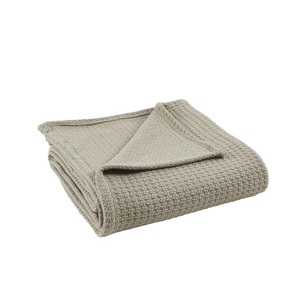 MODERN THREADS Oatmeal 100% Cotton Thermal King/california king Blanket ...