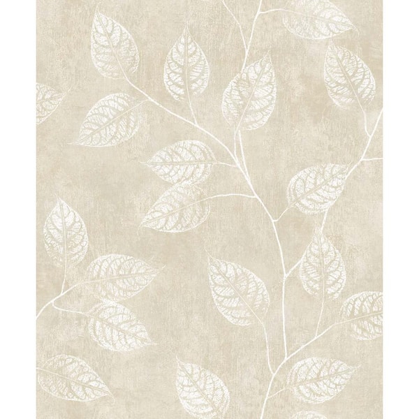 57.5 sq. ft. Summer Sand Branch Trail Silhouette Nonwoven Paper Unpasted Wallpaper Roll