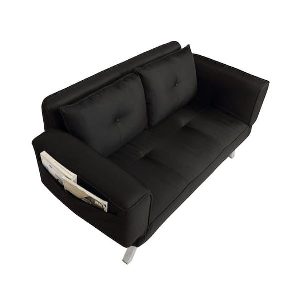 Lifestyle Solutions Serta Casual Black Convertible Chaya Sofa