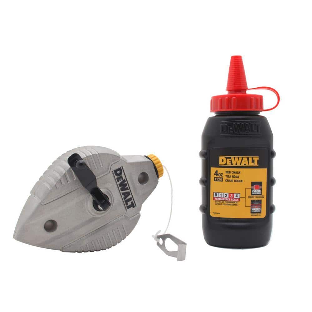 100 ft. Bold Line Chalk Reel Kit with Red Chalk and 25 ft. Compact Auto  Lock Tape Measure