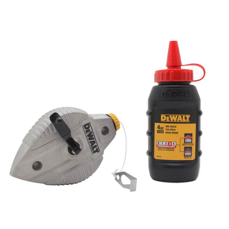 DEWALT 100 ft. Cast Aluminum Chalk Reel with Red Chalk