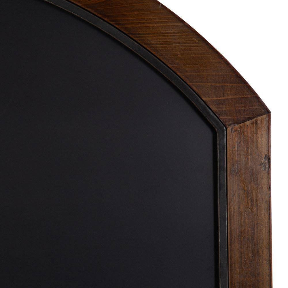 Walnut Brown Arched Magnetic Chalkboard with Clips, 36x24