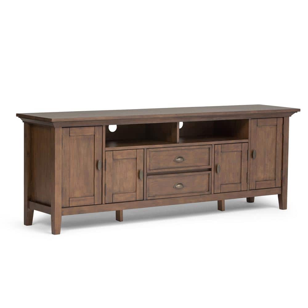 Simpli Home Redmond Solid Wood 72 in. Wide Transitional TV Media Stand