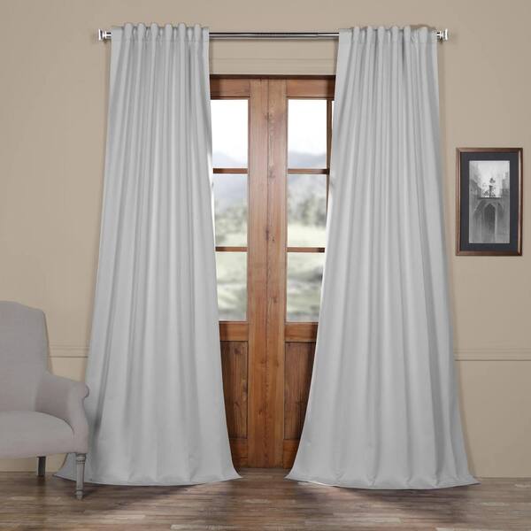 Exclusive Fabrics & Furnishings Arctic Grey Rod Pocket Room Darkening Curtain - 50 in. W x 120 in. L (1 Panel)
