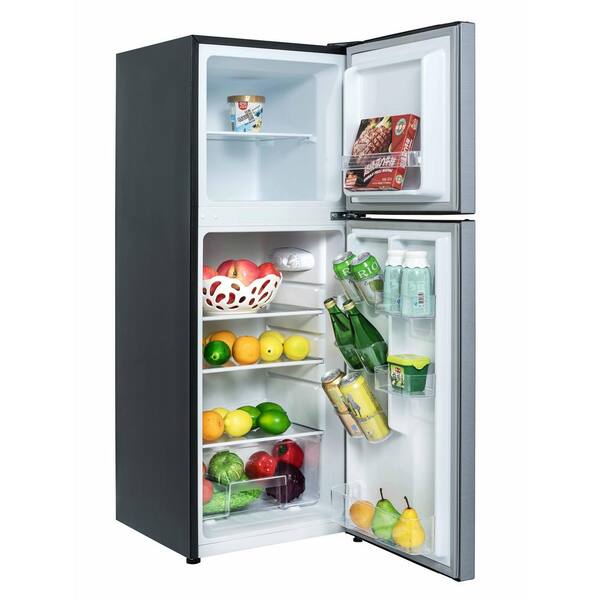 Magic Chef 4 8 Cu Ft 2 Door Mini Fridge In Stainless Look With Freezer Hmdr480se The Home Depot
