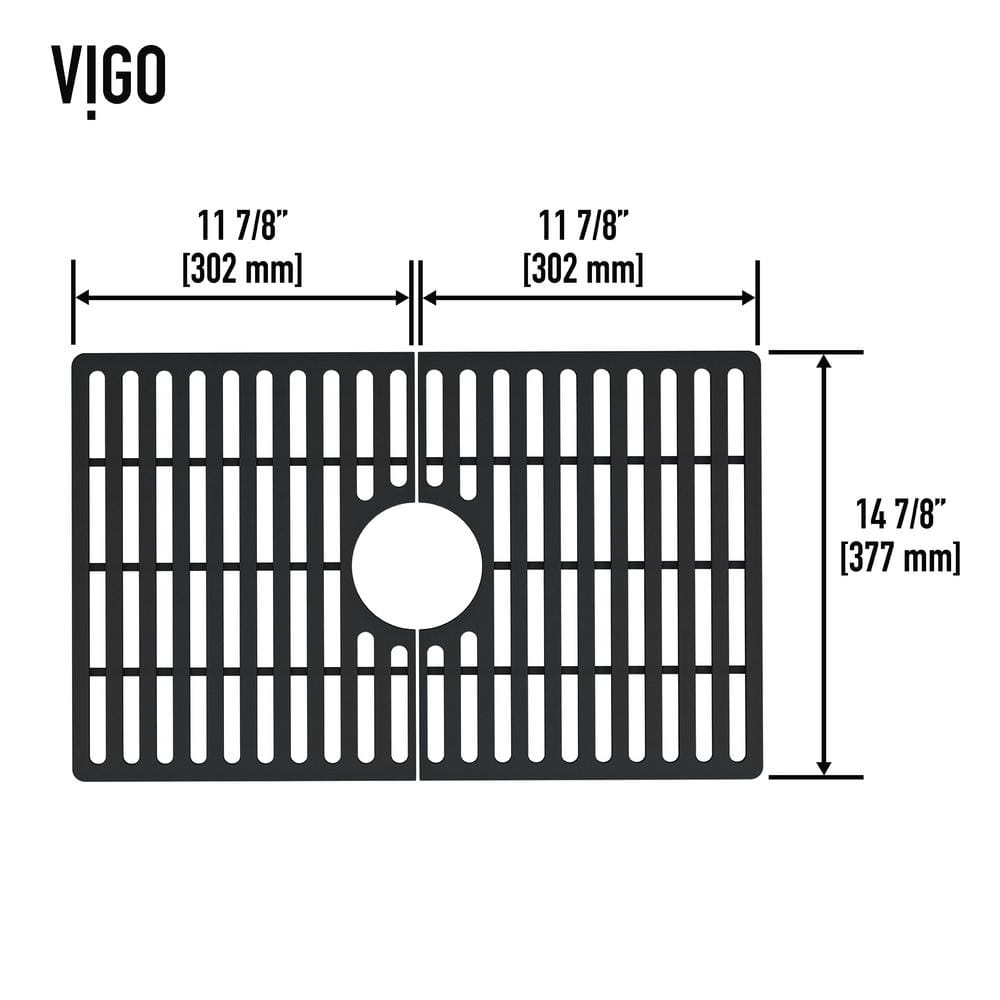 Matte Black Silicone Kitchen Sink Bottom Grid 23.75 x 14.875