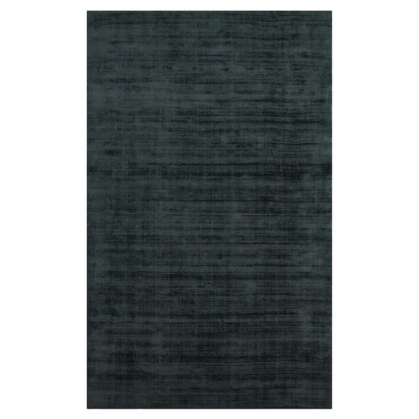 4 ft. x 6 ft. Charcoal And Black Abstract Hand Woven Area Rug