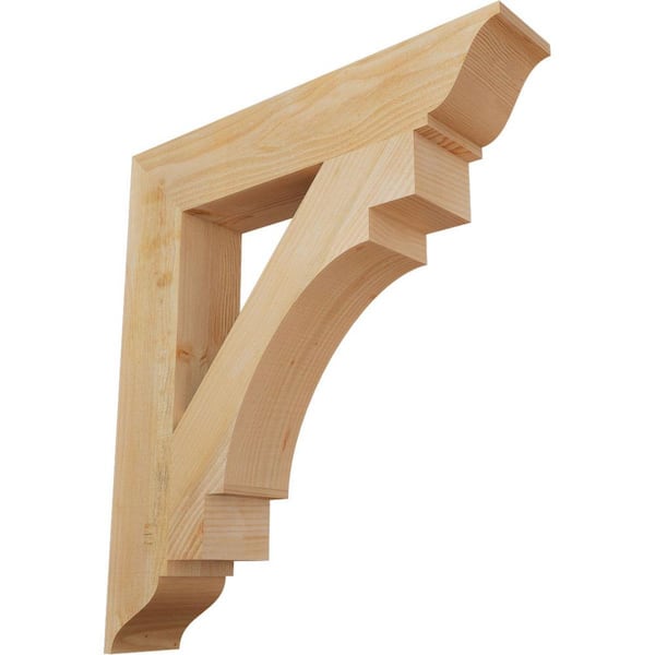 Ekena Millwork 6 in. x 36 in. x 32 in. Douglas Fir Merced Traditional Rough Sawn Bracket