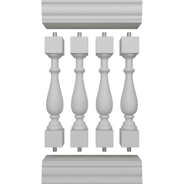 Ekena Millwork Fiberthane Traditional Balustrade 24 in. L x 41 in. H Fiberglass Railing Kit
