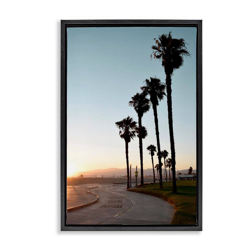 Clear Day Palm Trees by Natalie Carpentieri Black Floater Frame Nature Graphic Art Print 25 in. x 17 in. price history on PriceWatchPro