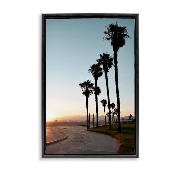 Stupell Industries Clear Day Palm Trees by Natalie Carpentieri Black Floater Frame Nature Graphic Art Print 31 in. x 21 in.