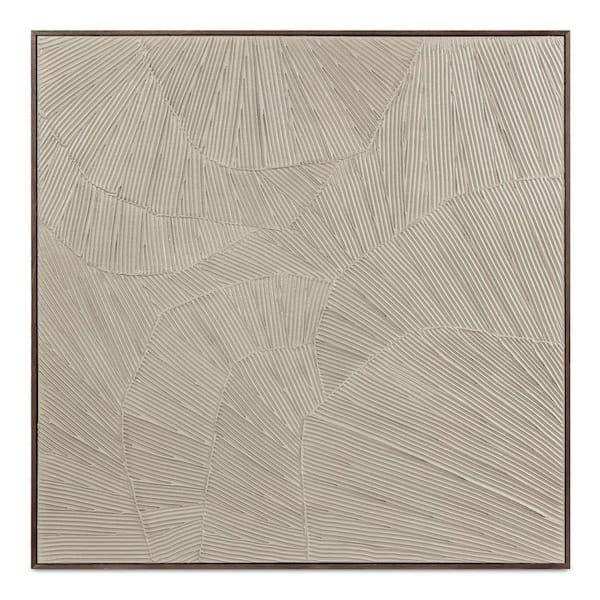 Ren Framed Art Print, Textured Acrylic Inspired by Wings and Petals with Solid Pine Wood Frame 36 in. x 36 in.