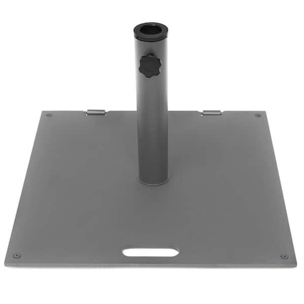 Trademark Innovations 36 lbs. Steel Metal 20 in. Patio Umbrella Base with Wheels and Carry Handle in Gray