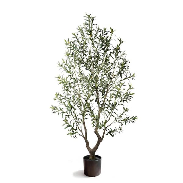 7 ft. Artificial Olive Tree with Realistic Leaves Faux Olive Tree Full with Sturdy Base for Indoor Outdoor Home Decor