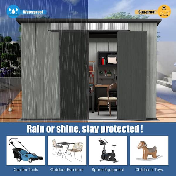6.2 ft. x 9.3 ft. Resin Outdoor Storage W/Louvered Vent, Lockable