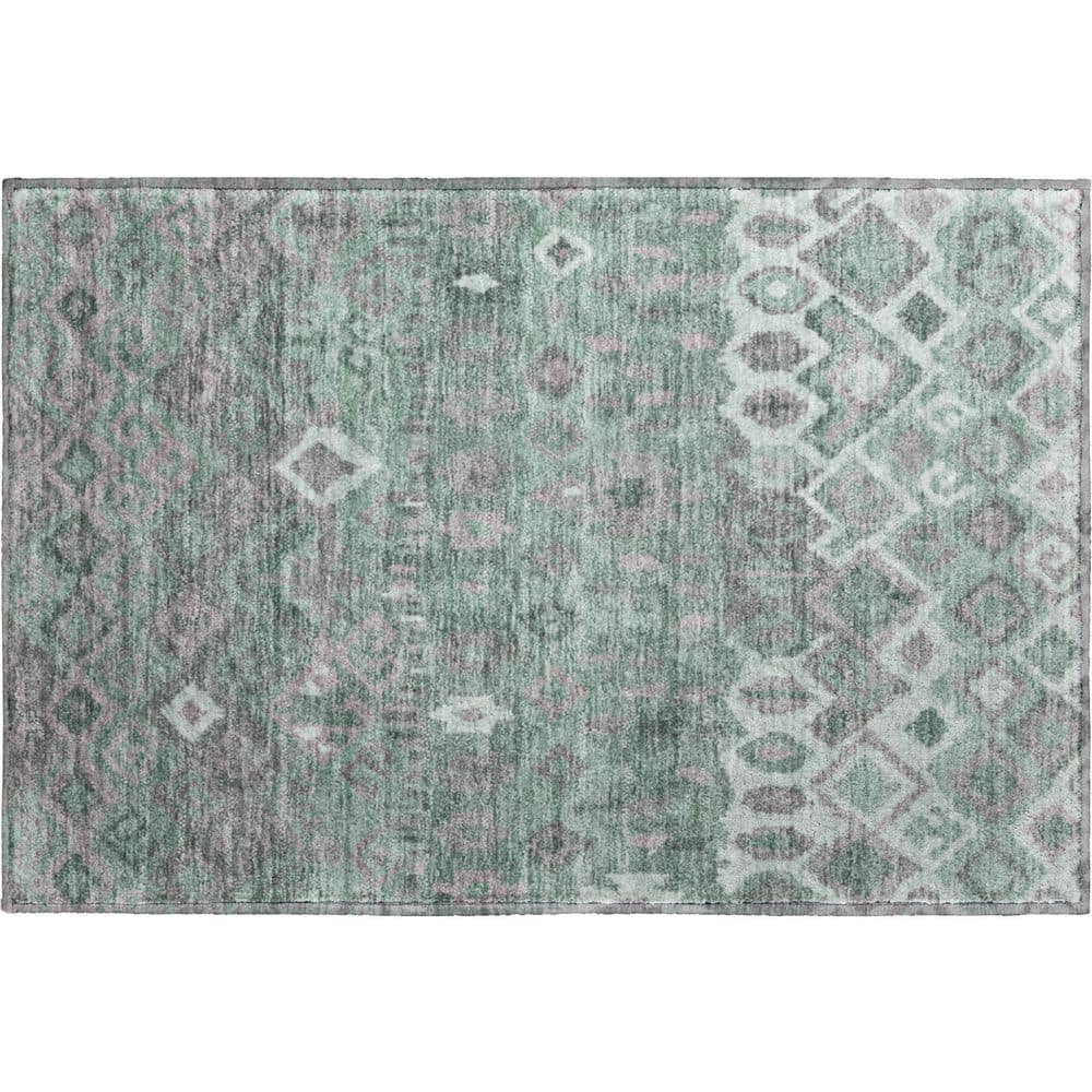 Mayfield Premium Machine Washable Abstract AMF2304 Aloe 3 ft. x 4 ft. Area Rug price history on PriceWatchPro