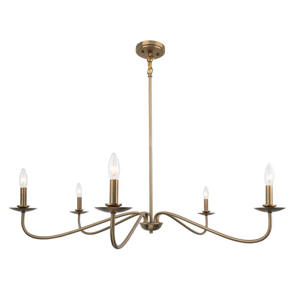 Ellie 40.8 in. 5-Light Gold Traditional Candlestick Chandelier for Dining Room price history on PriceWatchPro