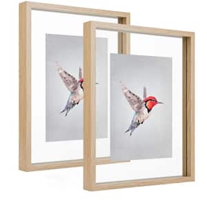 11x14 natural Floating Frames (Set of 2), Picture Frame Wall Mount or Tabletop Standing