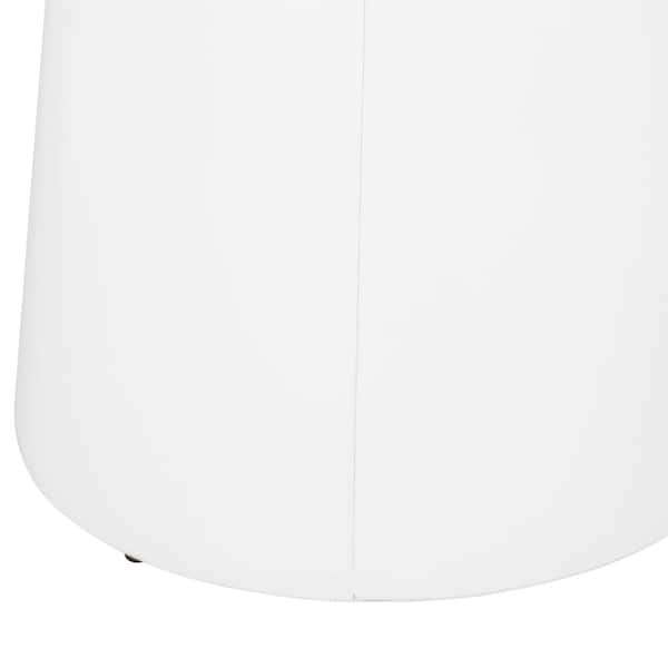 のの White Metal Outdoor End Table Side Table, Large 15 in. Round