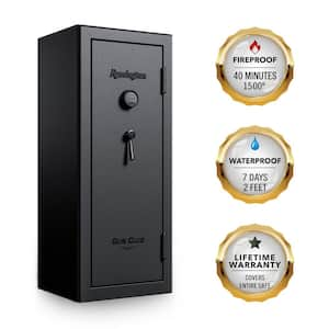 Gun Club 20 Plus 2-Gun Fireproof and Waterproof Gun Safe with Electronic Lock, Black Gloss Hammertone