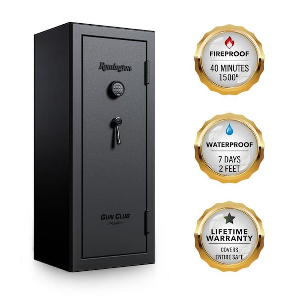 Gun Club 20 Plus 2-Gun Fireproof and Waterproof Gun Safe with Electronic Lock, Black Gloss Hammertone