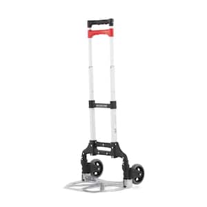 150 lbs. Capacity 16.1 in. x 40.9 in. x 15.7 in. Personal Folding Aluminum Hand Truck in Black/Red