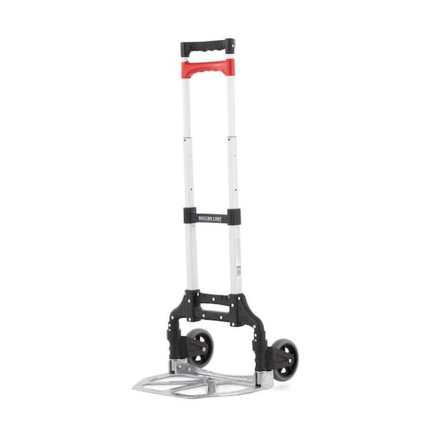 Magna Cart 150 lbs. Capacity 16.1 in. x 40.9 in. x 15.7 in. Personal Folding Aluminum Hand Truck in Black/Red
