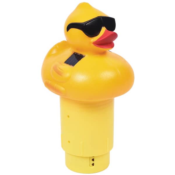 GAME Solar Light up Derby Duck Chlorinator, Holds 3 in. Tablets Chlorine Pool Dispenser, LED Light Sensor, 1 Unit