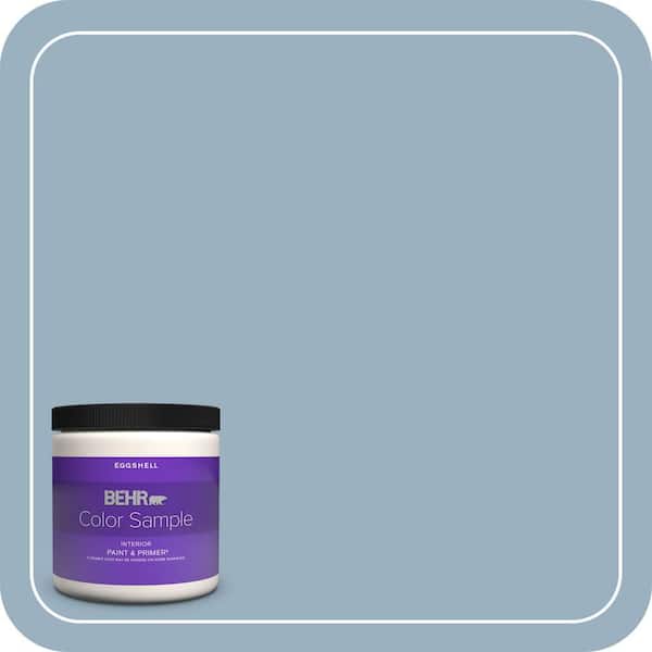 BEHR PREMIUM PLUS 8 oz. #ECC-32-1 Cloudless Day Eggshell Enamel Interior Paint & Primer Color Sample