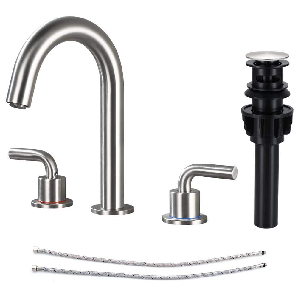 8 in. Widespread Bathroom Faucet 3-Hole Bathroom Sink Faucet with Pop-Up Dr