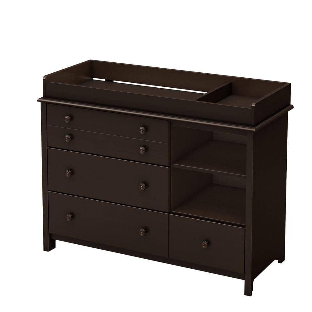 Chocolate Brown 4-Drawer Changing Table Dresser