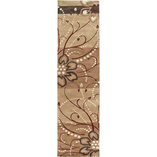 Livabliss Fremont Tan Wool 3 ft. x 8 ft. Area Rug