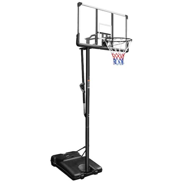 Amucolo 7.5 ft. to 10 ft. Adjustable Height Portable Basketball Hoop Goal Basketball System Basketball Equipment with Wheels