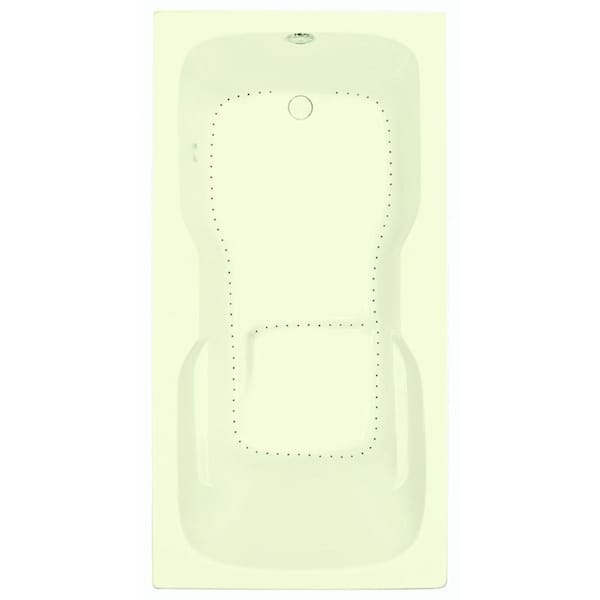 Aquatic Serenity 3 - 72 in. Rectangular Bathtub with Reversible Drain in Acrylic Drop-in DriftBath and Chromotherapy Biscuit