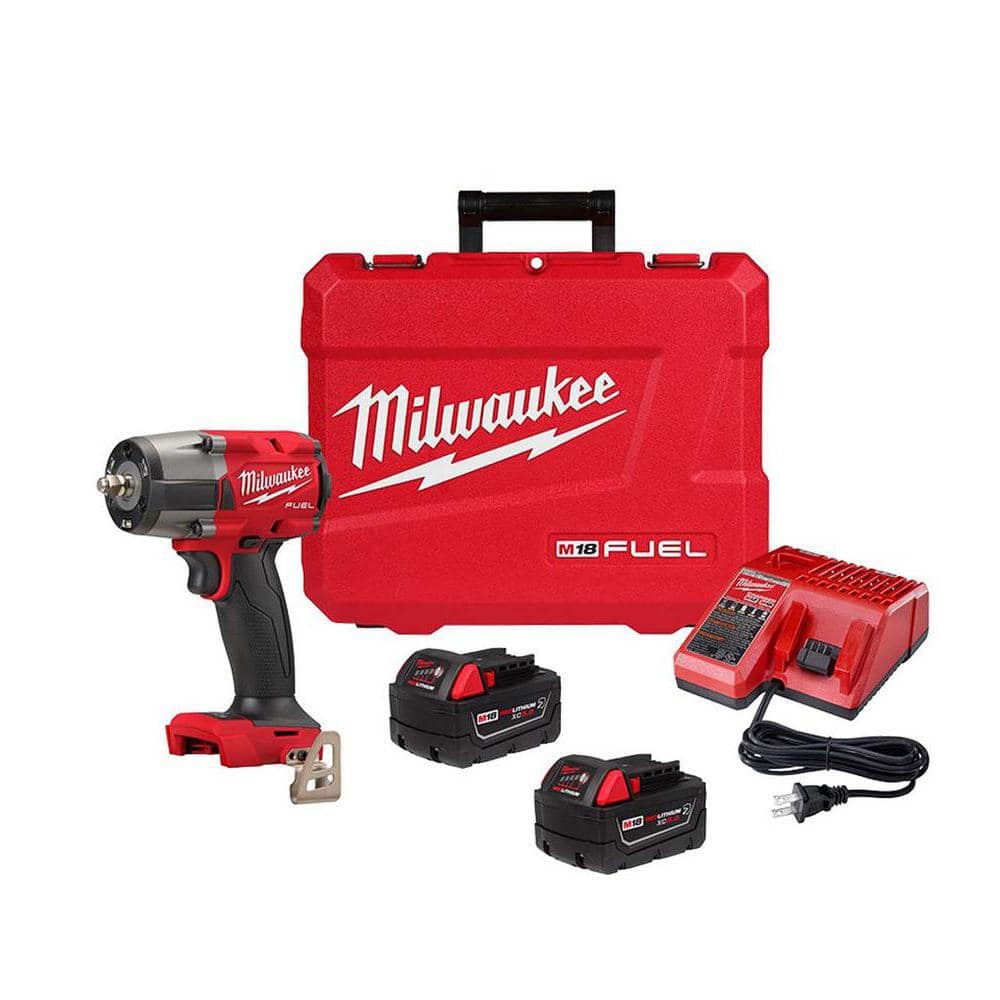 Milwaukee M18 FUEL GEN-2 18V Lithium-Ion Mid Torque Brushless Cordless 3/8  in. Impact Wrench with Friction Ring Kit 2960-22 The Home Depot