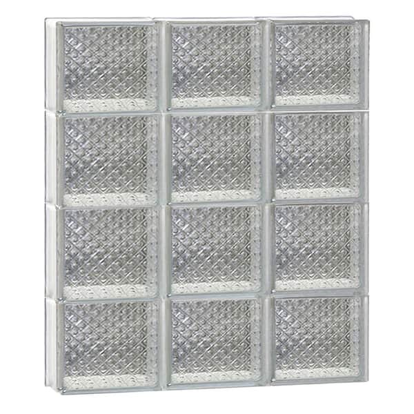 Clearly Secure 23.25 in. x 31 in. x 3.125 in. Frameless Diamond Pattern Non-Vented Glass Block Window