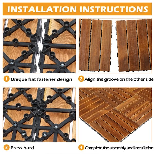 1 ft. x 1 ft. Wood Composite Deck Tile in Brown (27 per Case)