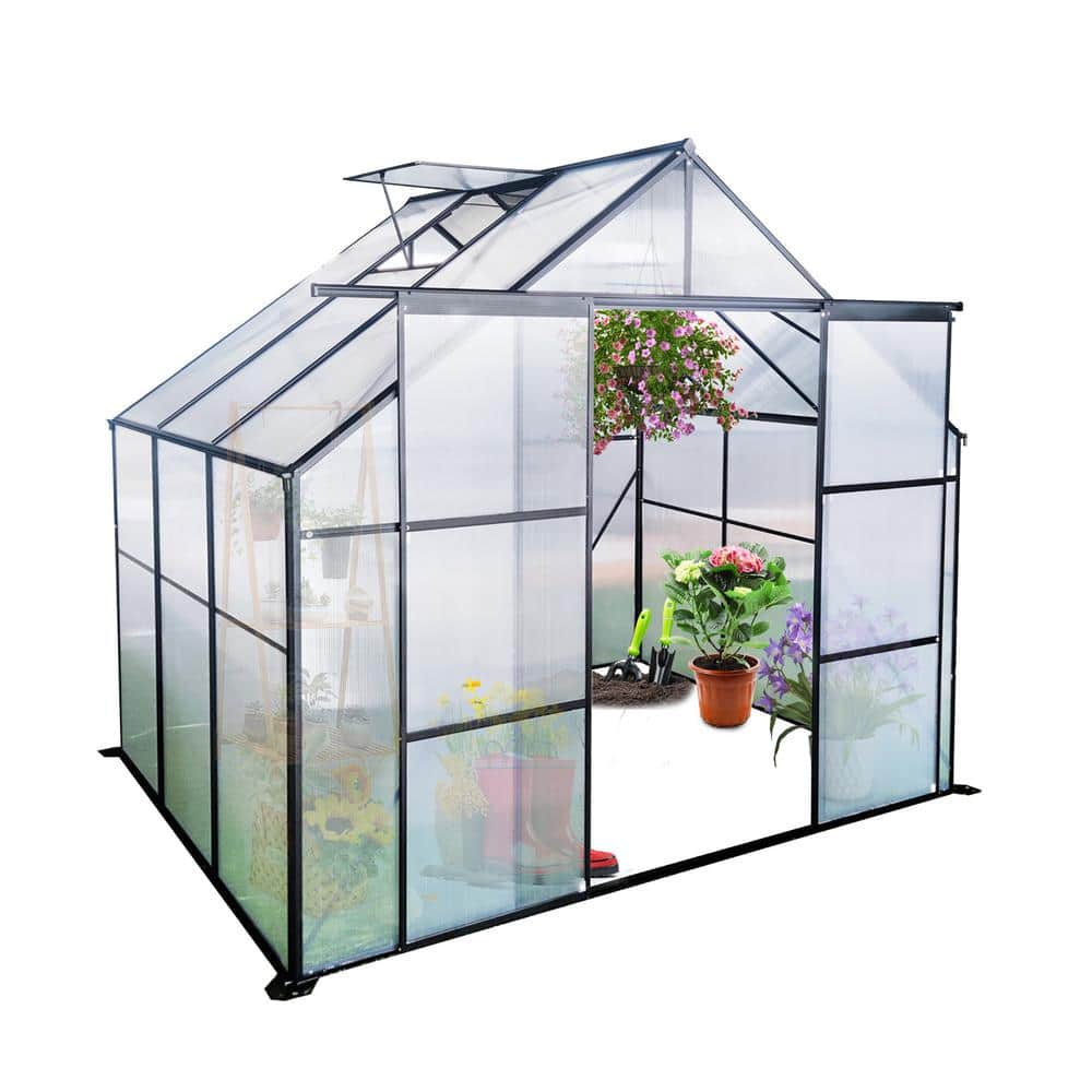94.50 in. W x 73.75 in. D x 89.50 in. H Outdoor Walk-in Aluminum Black Hobby Greenhouse price history on PriceWatchPro